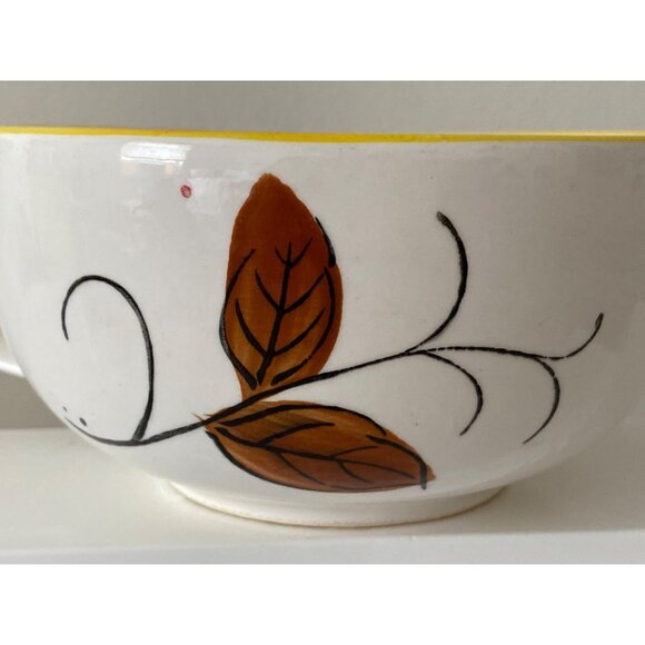 Soup Cup Mug Large JAPAN Hand Painted Vintage Yellow Brown Blue White - Picture 6 of 11